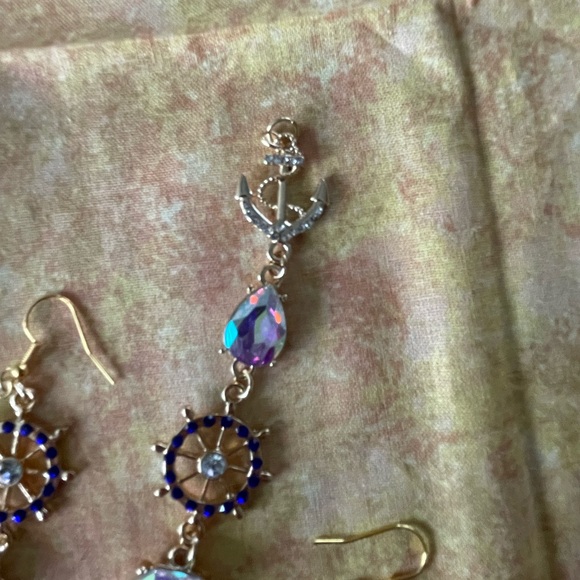 NAUTICAL THEMED EARRINGS AND BRACELET SET handmade - Picture 4 of 5